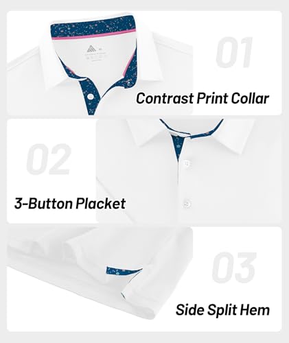 Image of ZITY Golf Shirts for Men Short Sleeve Moisture Wicking Solid Performance Designed Print Collared Casual Polo Shirt