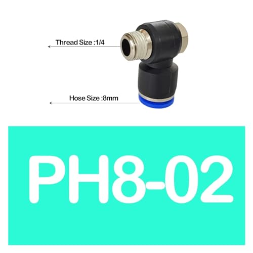 Joints pneumatiques PH8-02 raccord filetage externe mâle hexagonal 1/4 - 3