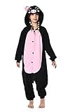 GONAAP Unisex Kids Animal Onesie Plush One Piece Cosplay Black Pig Onesie Girls Family Costume( 8Years, Black Pig)