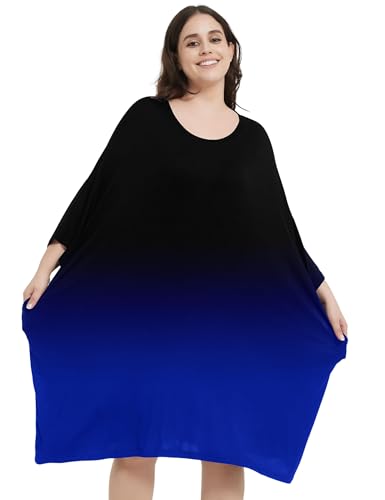 Image of KFUBUO Plus Size Nightgowns for Women Oversized Sleep Tshirts Dress Short Sleeves Sleepwear With Pocket Fit S-5XL