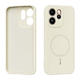 HUOLUNGJIN Magnetic Case Compatible with Oppo Reno 15 Pro 5G, Soft TPU Anti-Scratch Microfiber Lining, Slim Liquid Silicone Shockproof Protective Cover,for Magnetic Accessories (Beige)
