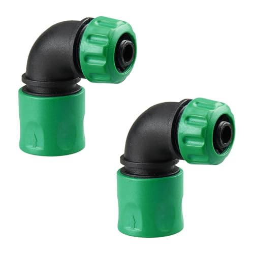 Raccord rapide coudé pour tuyau d'arrosage, raccord de tuyau d'arrosage 1/2, raccord rapide à 90°, accessoires pour arrosage, lavage de voiture (2 vert)