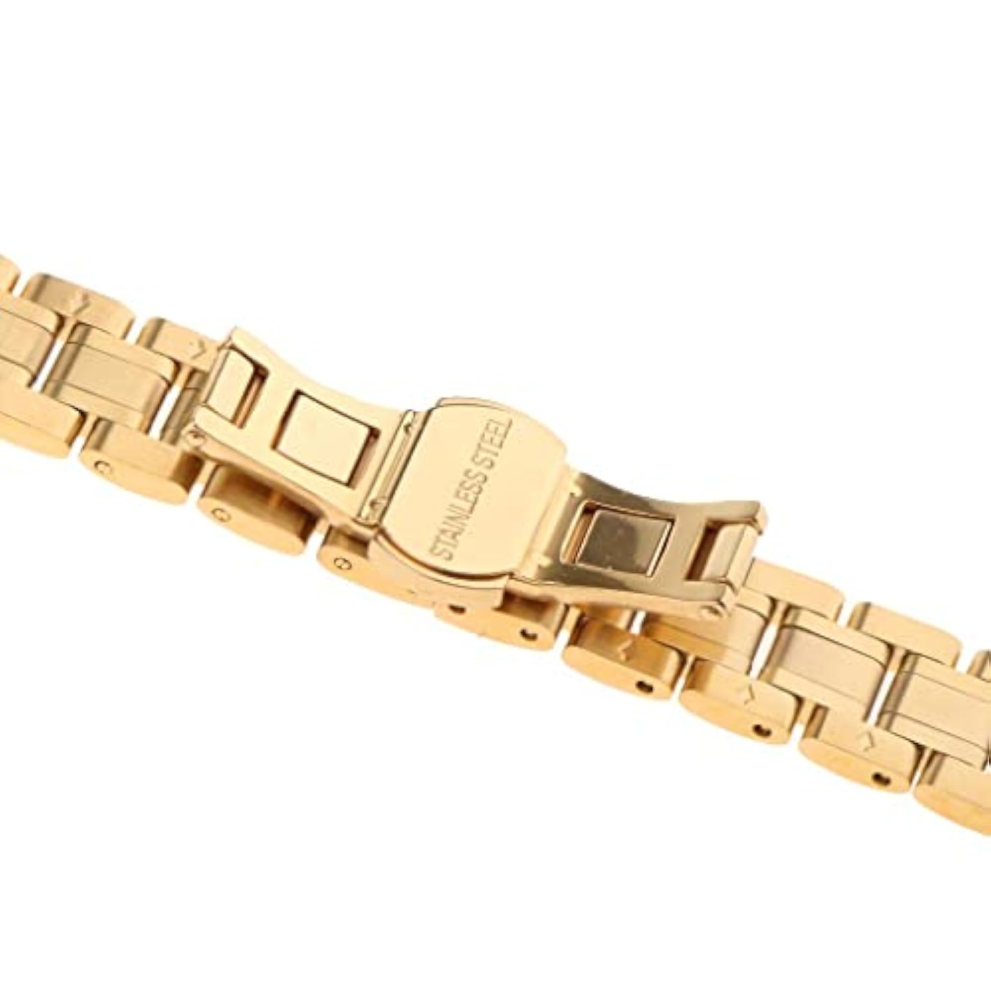 Stainless Steel Strap Replacement Watch Band, Gold 14mm