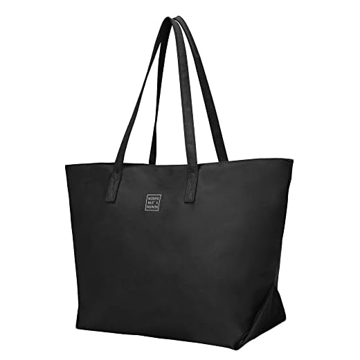 LIVACASA Sac a Main Femme, 19.3 Inch Grande Capacité Résistante à l'Eau Sac Cabas avec Zip et Poches,Décontractée Sac a Main Bandoulieres pour Les Cours Lycee