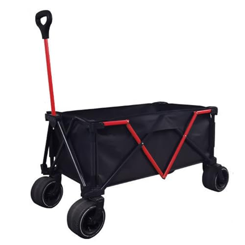 CCKUYT Carrello Pieghevole con Ruote Grandi per Tutti i Terreni, Carrello trasportatore per carichi Pesanti, Carrello a Mano per Lo Shopping Natalizio, camma Esterna
