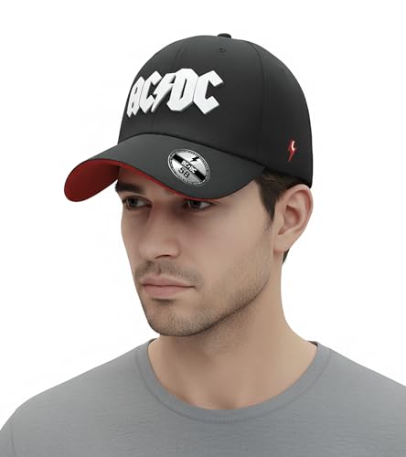 Legend Icon Officielle AC/DC Plug ME in Snapback Baseball Cap – Unisex Casquette | Adjustable Hat with Visor | Streetwear,One Size,Black