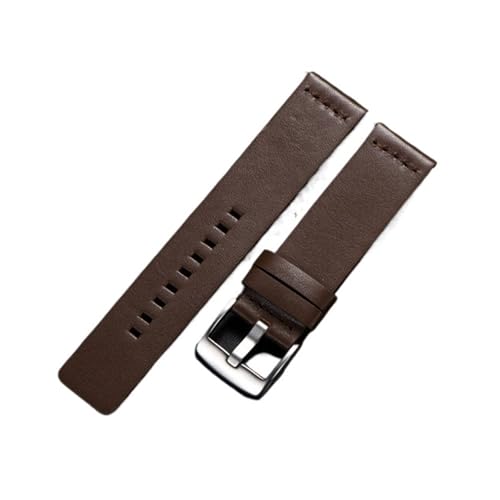 BSEIXIKRB Correa de cuero genuino Compatible con Samsung Galaxy Gear S3, correa reloj para deporte, correas inteligentes liberación rápida 18 20 22mm((Silver) Brown,22mm)