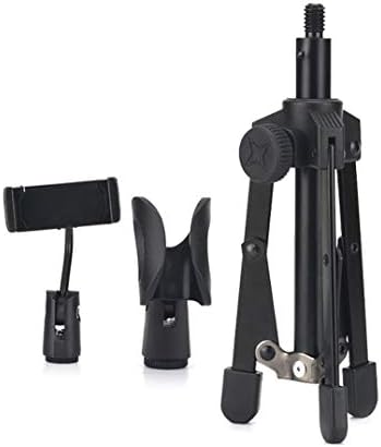 Vilihy Foldable Tripod Desktop Microphone Stand Holder include Microphone clip Phone clip