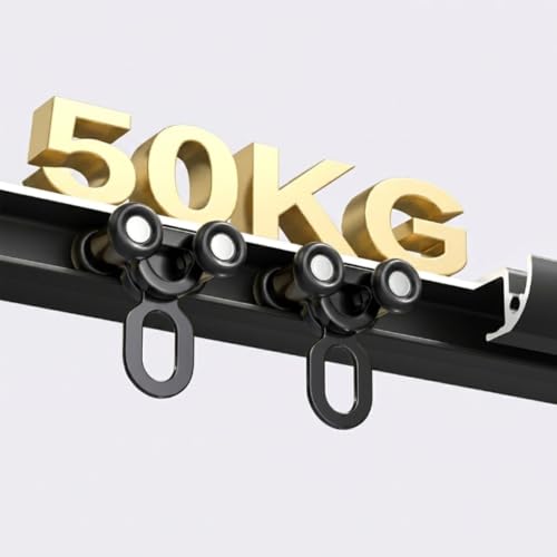 Riel de cortina de aluminio negro de 2.9m guía corredera de techo 6