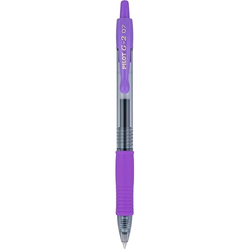 Image of PILOT G2 Premium Refillable & Retractable Rolling Ball Gel Pens, Fine Point, Purple Ink, 12 Count (31029)