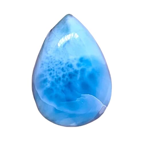 Larimar naturel taillé en poire pour créer un collier bohème fait main