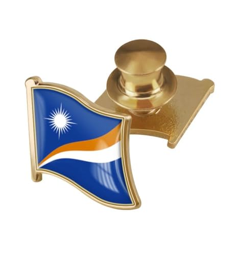Image of vmcoatdu Country Flag Backs Locking Pin Keepers Locking Clasp Pin Badge International Travel Brooch Metal Alloy Souvenir Pin 0.75x0.7 Inch Small Pin