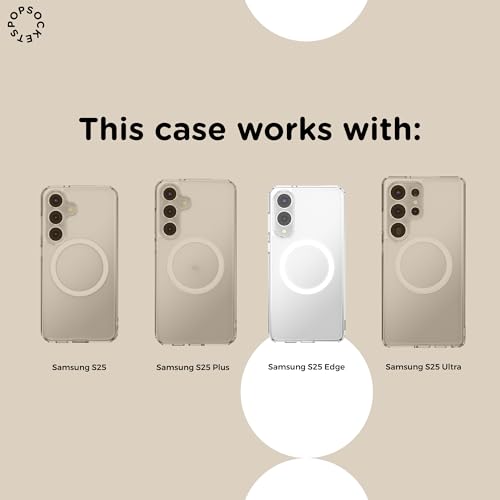 Image of PopSockets Samsung Galaxy S25 Edge Phone Case Compatible with MagSafe, Black - Transluscent Black