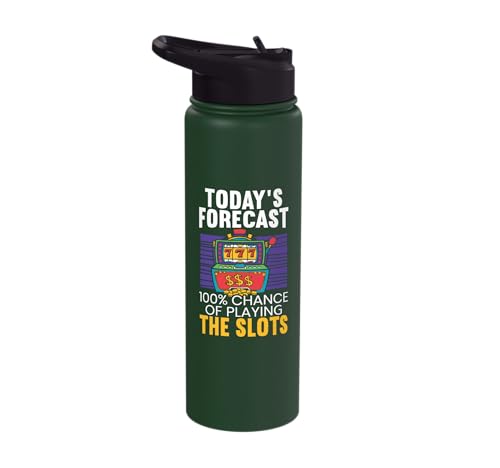 Todays Forecast Slot Machine Stainless Steel Water Bottle
