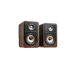 Polk Signature Elite ES15 Bookshelf Speaker – Hi-Res Audio Certified, Dolby Atmos & DTS:X Compatible, 1″ Tweeter & 5.25″ Woofer, Power Port Technology for Effortless Bass (Pair, Contemporary Walnut)