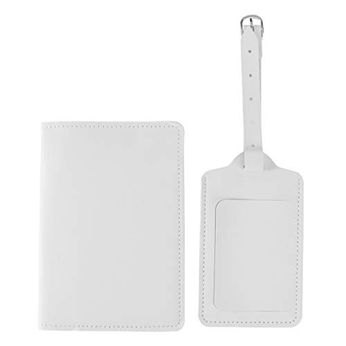 Conjunto de etiquetas de bagagem para passaporte Valicclud de couro, capa simples para viagem, mala