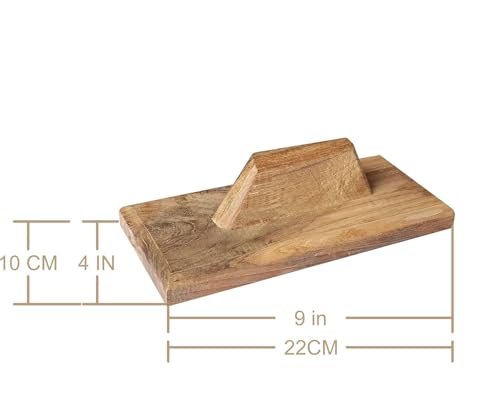 Image of Snevil Trowel Mason Tool for Plastering and Cement Work | Teak Wood | Handmade Tool for Gardening and DIY Work (9 x 4 inches)