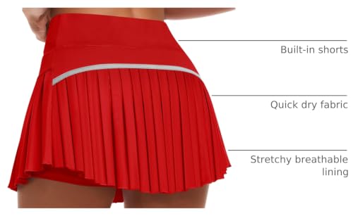 Image of JoyGirl Womens Pleated Tennis Skirt with Shorts High Waisted Golf Skort Mini Skirt Workout Skirt Athletic Skorts with Pockets