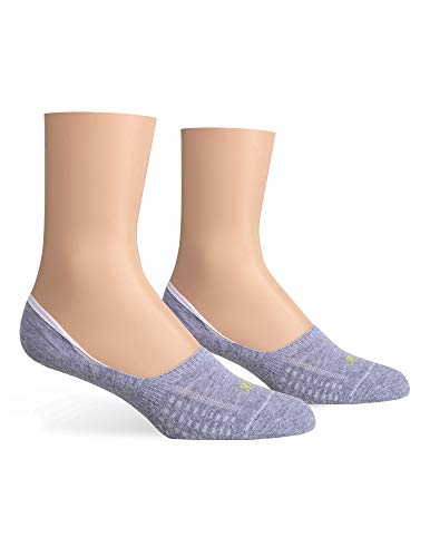 Hue Womens Air Cushion No-Show Socks, 3-Pair Liner Socks, Light Charcoal Heather/Grey, One Size Us #TOP2