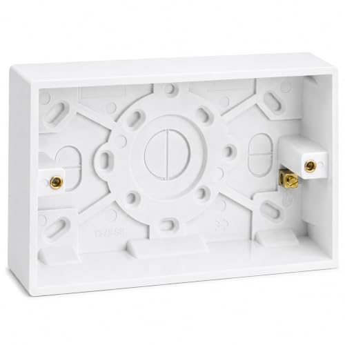 Image of LampStation Double Gang Socket Back Box 35mm Surface Pattress Box Pack 2