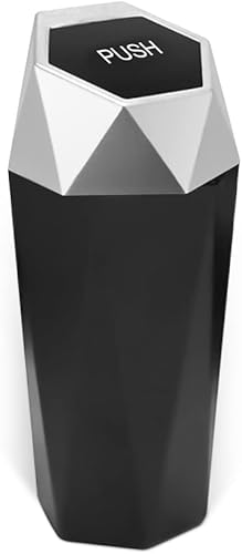 Miniatura 8 de 2 cubos de basura para automóvil con tapa, mini bote de basura portátil para automóvil, pequeño cubo de basura a prueba de fugas, cubos de basura