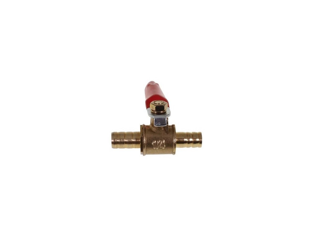 Lot 3 Robinets Essence 8 Mm Laiton – Poignée Rouge 180°, Pression 15 Kg/cm² + 6 Colliers Inox
