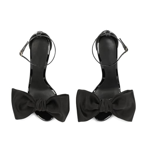 Women's Bow High Sandals Round Open Toe Stiletto High Heels Sexy Wedding Party Strappy Heels Sandals2