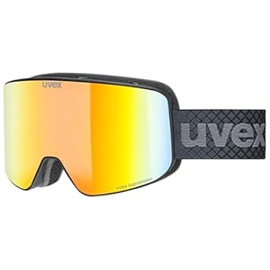 uvex pyrit FM - Skibrille für Damen und Herren - Filterkategorie 3 - vergrößertes, beschlagfreies Sichtfeld - schwarz matt dl-rot-klar S3 - one size