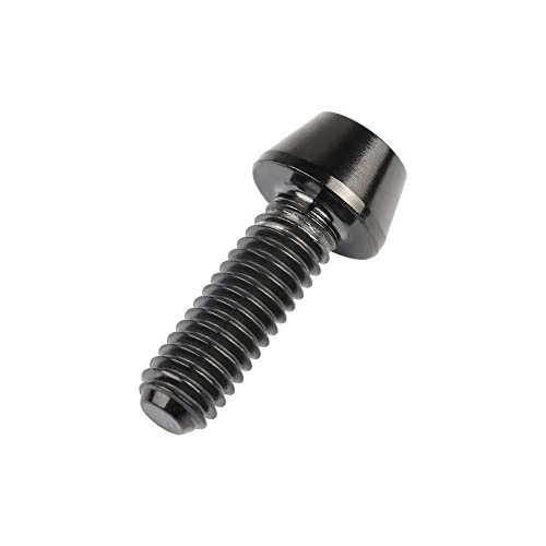 Image of Titanium Ti DIN912 M4 8 10 12 15 20mm Tapered Head Hex Bolts Bicycle Screws Pack of 6 (Black, M4x12mm)