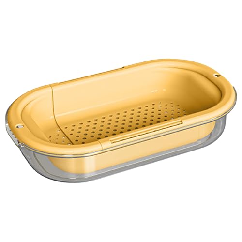 Colador para cocina – Cesta para lavar frutas con filtro integrado, colador ajustable multiusos para verduras, arroz, pasta y cabello de ángel
