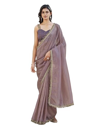 Image of Womanista Crunchy party saree for Women | organza saree for women