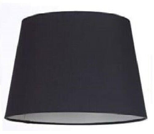 Cotton Drum Shade Vintage Tapered Fabric Easy Fit Table Lamp & Ceiling Pendant Light Shade (14"(36cm), Black) โ image 1