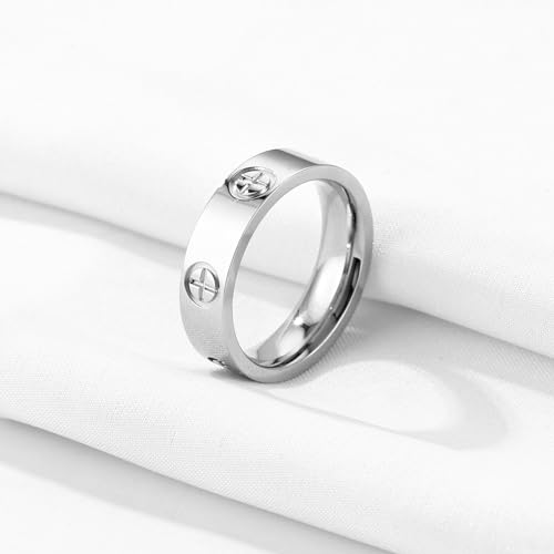 YCSLYW Ladies Stainless Steel Ring Love Friendship Ring Golden High Polishing, Women low allergy Wedding Jewelry Valentine's Day Mother's Day Birthday Gift.Size 5-10 by YCSLYW - Used condition - Image 2
