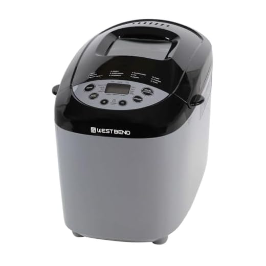 West Bend Hi-Rise Bread Maker Programmable Horizontal Dual Blade with 12 Programs Including Gluten Free, 3-Pound, Gray