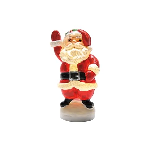 Department 56 Village Collection Accessories Blow Mold Santa Waving Lit Figurine, 2.28 Inch, Multicolor