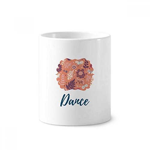 Tasse blanche céramique pensée fleurie pour stylo de bureau et pinceaux