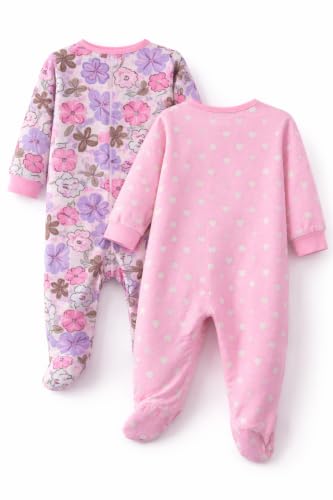Image of TuddyBuddy Baby Girl's Cotton Printed Full Sleeves Sleepsuit /Footed Rompers for Baby Girl