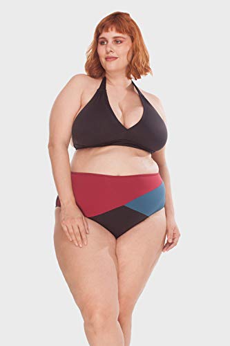 Parte de Baixo Hot Pants Tricolor Plus Size Preto-50