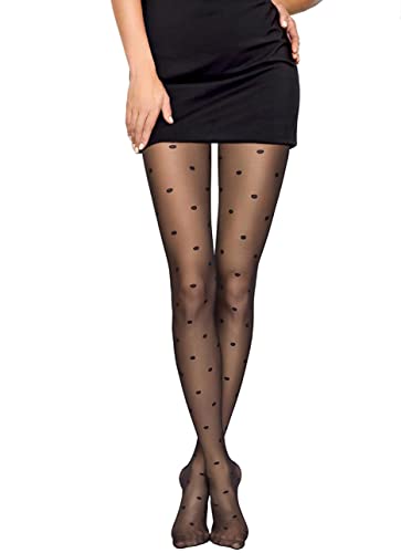 Conte Womens Large Polka Dot Fantasy Design Pantyhose Tights Desire