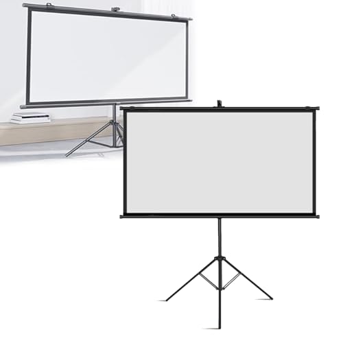 Pantalla de proyector (60-120 Pulgadas), Pantalla móvil, relación de Aspecto 16:9, Calidad de Imagen nítida, instalación Dual (trípode telescópico + Pared),84inch,16:9