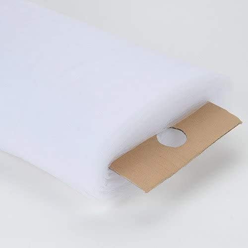 New Creations Fabric & Foam Inc, 108" Wide by 50 Yards Long Polyester Decorative Premium Tulle Fabric Bolt (Ivory, 50 Yards)