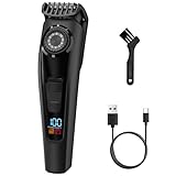 ヒゲトリマー メンズ 髭トリマー USB-C急速充電 髭剃り LEDディスプレイ ひげトリマー 自動研磨 残量表示 バリカン 髭 もみあげ 襟足 業務用 家庭用