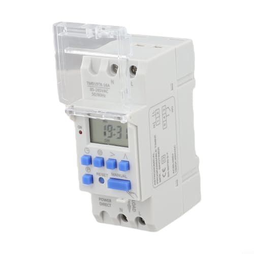 babominimer TM919TK Interruptor de temporizador astronómico, 16 A, 3200 W, control automático de amanecer y atardecer con ajustes de latitud/longitud, para tomas eléctricas del hogar y el jardín