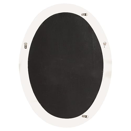 Image of Howard Elliott Collection Queen Ann Oval Glossy Royal Purple Wall Mirror, Oval Bevelled Hanging Wood Framed Vanity Mirrors for Home Decor, Living Room, Bathroom, Bedroom, or Hallway, 25 x 33 Inch