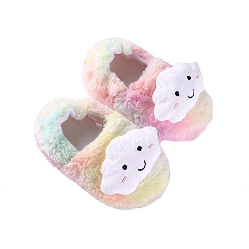LZSYC Toddler Girls Slippers Cartoon Plush Warm Shoes US 9-10