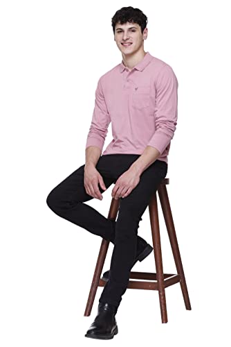 Image of Polo Full Sleeve t Shirt for Men Cotton with Pocket and Collar - Regular Fit Tshirt