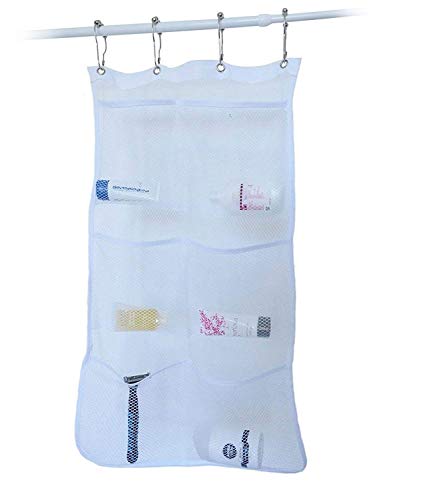 2 Pack of 6 Pocket Shower Organizer - Quick Drying Mesh Material