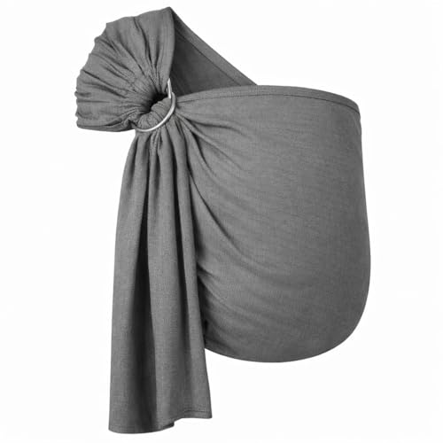 Hoppediz Ring-Sling, Baby-Tragetuch ab Geburt, 100 % schadstoffgeprüfte Baumwolle, Design London weiß
