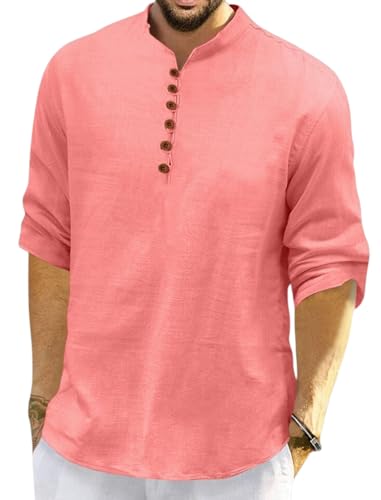 Image of FINIVO FASHION Men's Solid Cotton Blend Regular Fit Straight Kurta with Roll of Sleeve and Classic Collar, Pack of 1