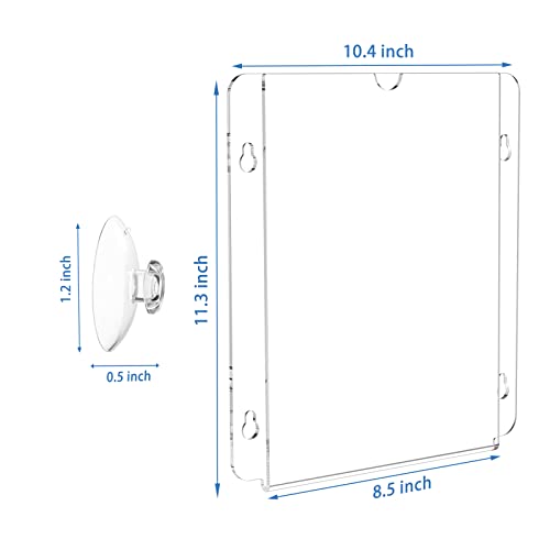 Acrylic Window Sign Holder with Suction Cup 8.5 X 11, Clear Acrylic Frames Glass Door Wall Mount Advertising Signage Sign Holder for Mall, Office, Home, Store, Restaurant (8.5x11\"—6pc) - Thumbnail 2